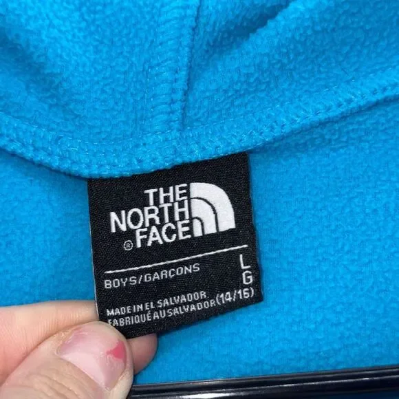 The North Face Jacket Teen Boy L 14/16 Full Zip Hooded Sweatshirt Blue Warm - Picture 5 of 10